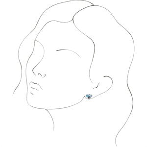 Platinum Natural Blue Multi-Gemstone Cluster Earrings – image 3