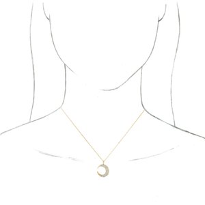 14K Yellow Gold 1/3 CTW Natural Diamond Crescent Moon 16-18" Necklace