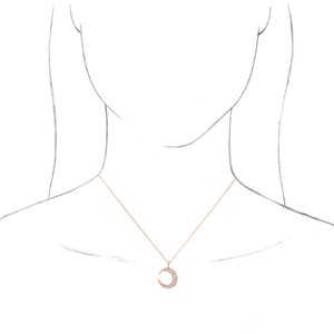 14K Rose Gold 1/3 CTW Natural Diamond Crescent Moon 16-18" Necklace