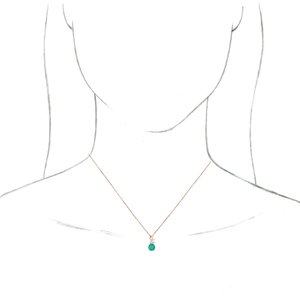 14K Rose Gold Lab-Grown Emerald & 1/10 CTW Natural Diamond 16-18" Necklace