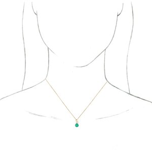 14K Yellow Gold Lab-Grown Emerald & 1/10 CTW Natural Diamond 16-18" Necklace
