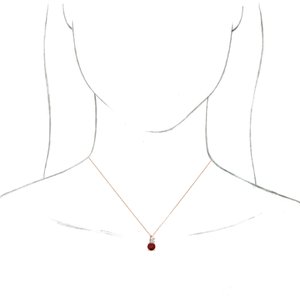 14K Rose Gold Lab-Grown Ruby & 1/10 CTW Natural Diamond 16-18" Necklace
