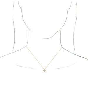 14K Yellow Gold 1/6 CTW Natural Diamond Cross 16" Necklace