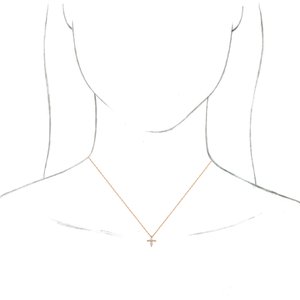 14K Rose Gold 1/6 CTW Natural Diamond Cross 16" Necklace