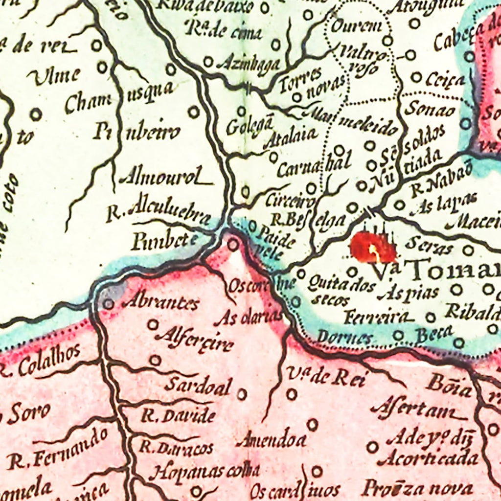 Vintage Map of Portugal 1665