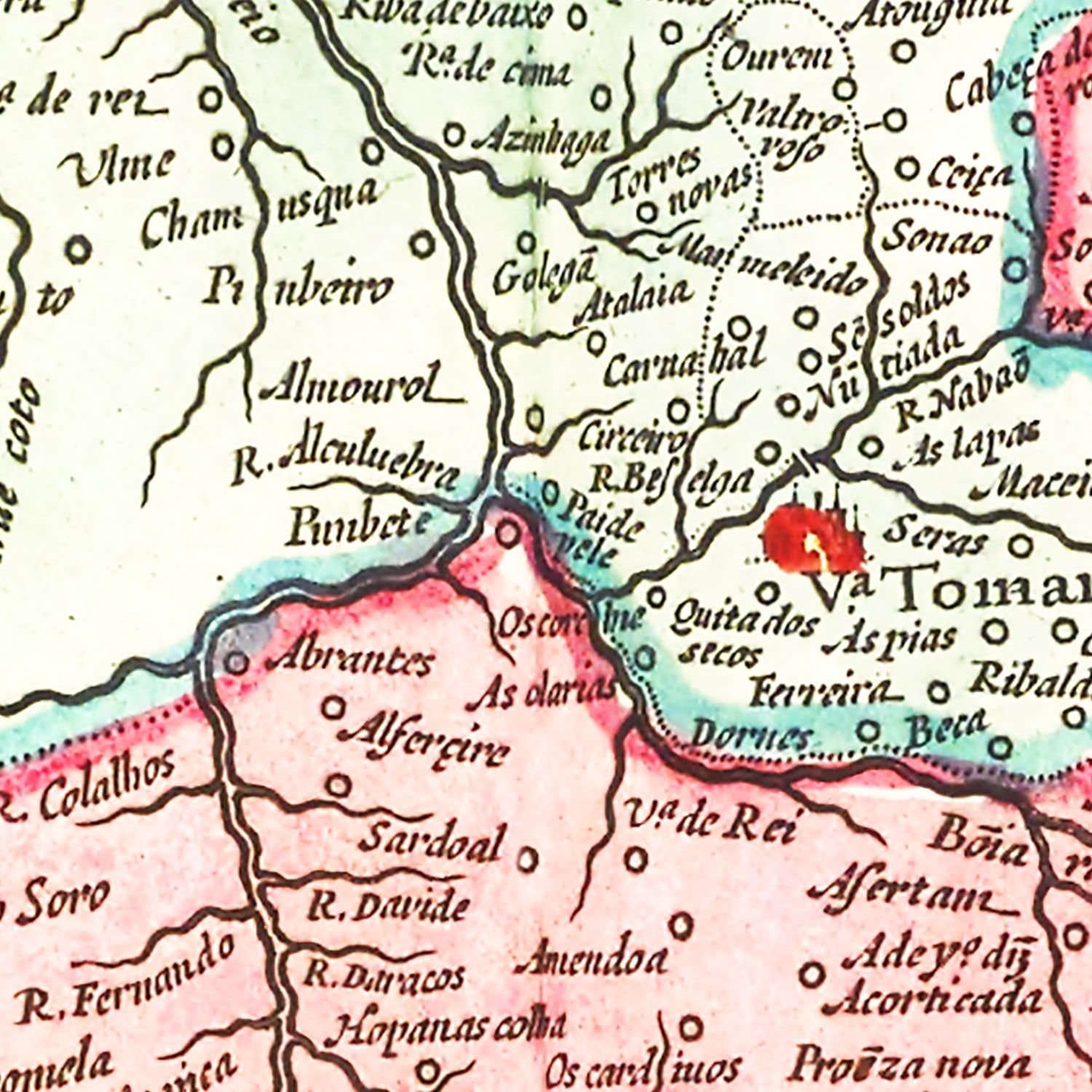 Vintage Map of Portugal 1665