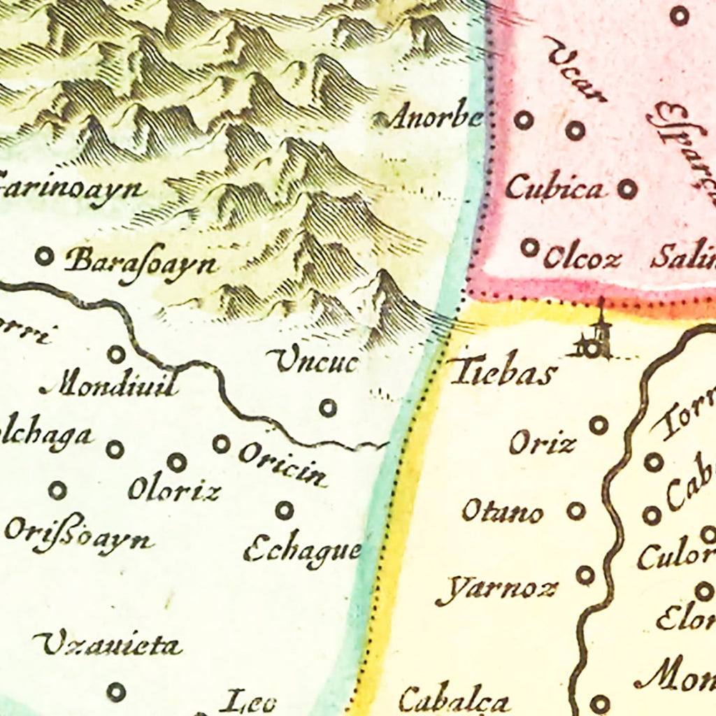 Vintage Map of Northern Spain 1665