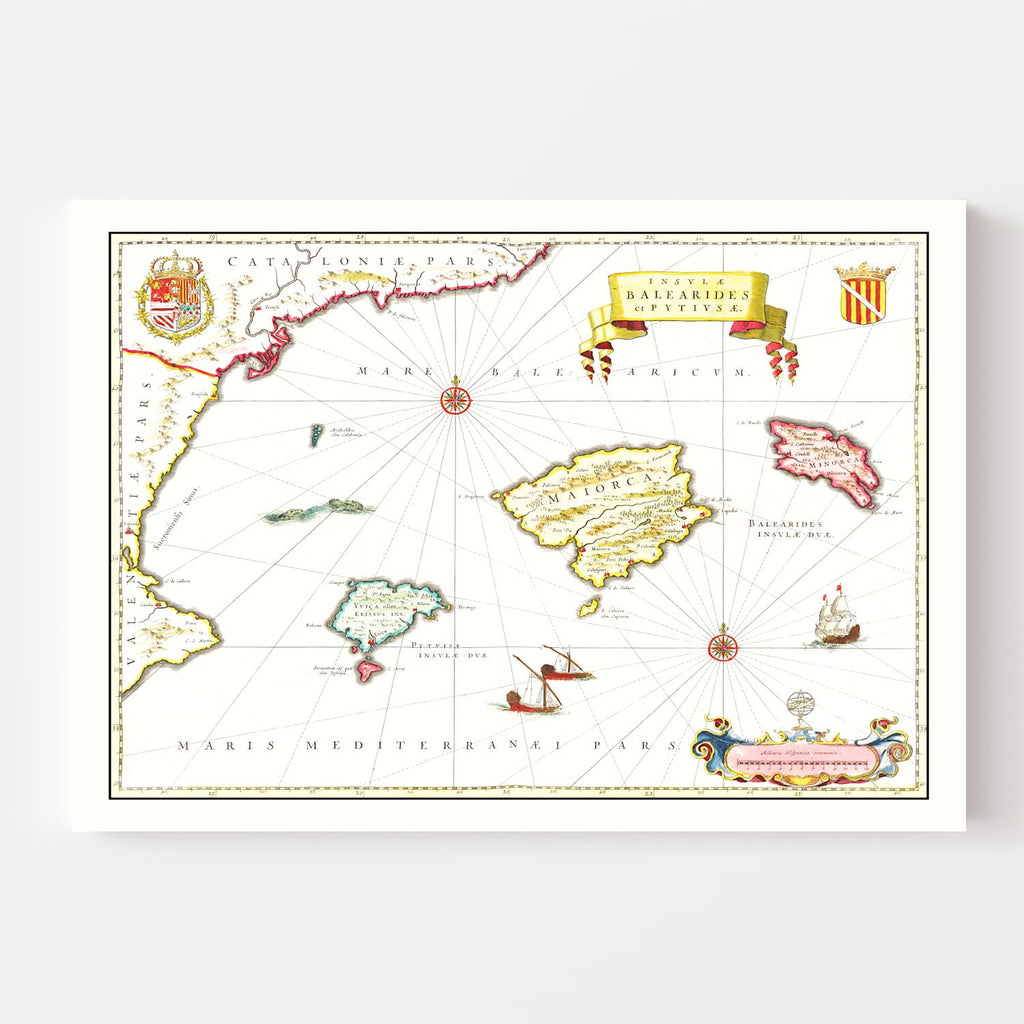 Vintage Map of Tarragona, Spain 1665