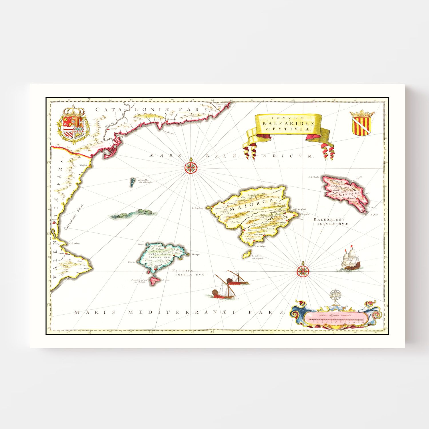 Vintage Map of Tarragona, Spain 1665