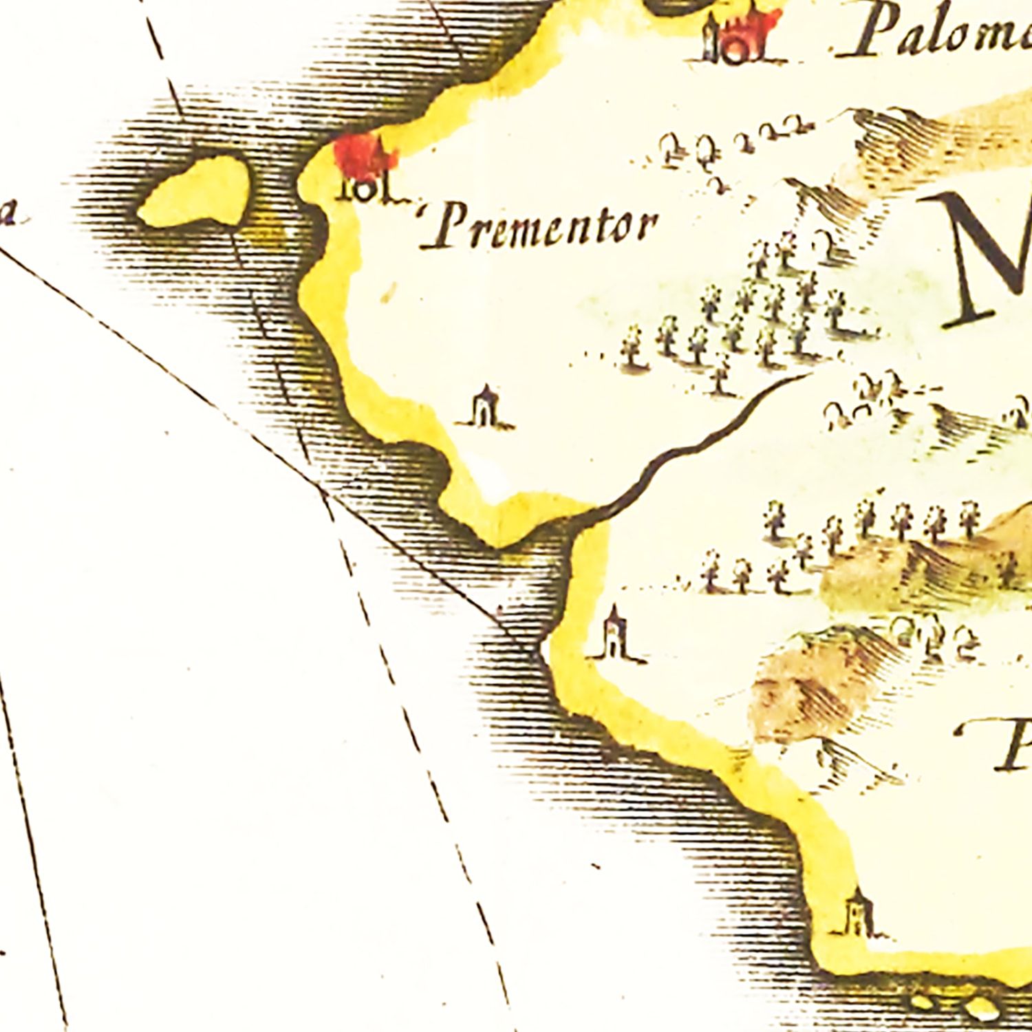 Vintage Map of Tarragona, Spain 1665