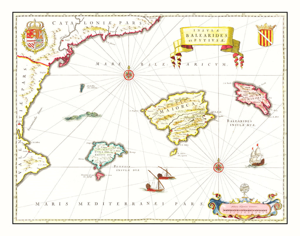 Vintage Map of Tarragona, Spain 1665