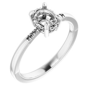 10K X1 White 7x5 mm Oval French-Set Ring Mounting – image 2