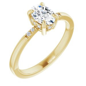 10K Yellow 7x5 mm Oval French-Set Ring Mounting
