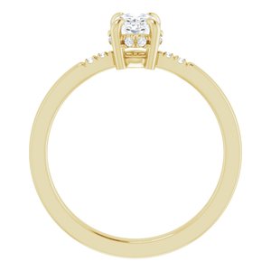 10K Yellow 7x5 mm Oval French-Set Ring Mounting – image 3