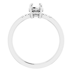 10K X1 White 7x5 mm Oval French-Set Ring Mounting – image 4