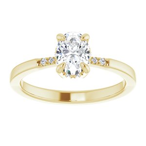 10K Yellow 7x5 mm Oval French-Set Ring Mounting – image 5