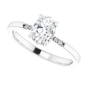 10K X1 White 7x5 mm Oval French-Set Ring Mounting – image 8