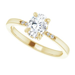 10K Yellow 7x5 mm Oval French-Set Ring Mounting – image 8