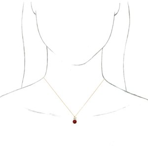 14K Yellow Gold Lab-Grown Ruby & 1/10 CTW Natural Diamond 16-18" Necklace
