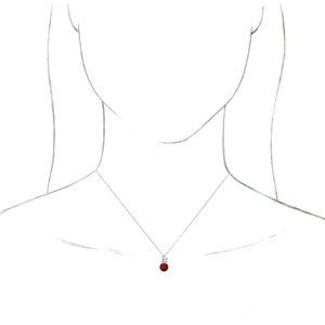 14K White Gold Lab-Grown Ruby & 1/10 CTW Natural Diamond 16-18" Necklace
