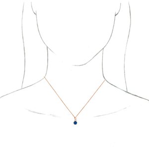 14K Rose Gold Lab-Grown Blue Sapphire & 1/10 CTW Natural Diamond 16-18" Necklace