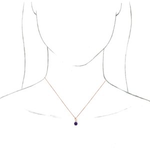 14K Rose Gold Natural Amethyst & 1/10 CTW Natural Diamond 16-18" Necklace