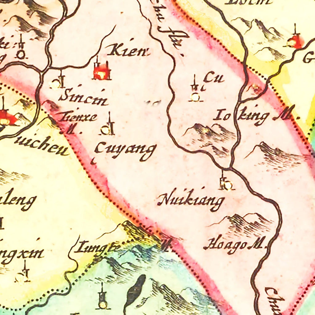 Vintage Map of Suchen, China 1665