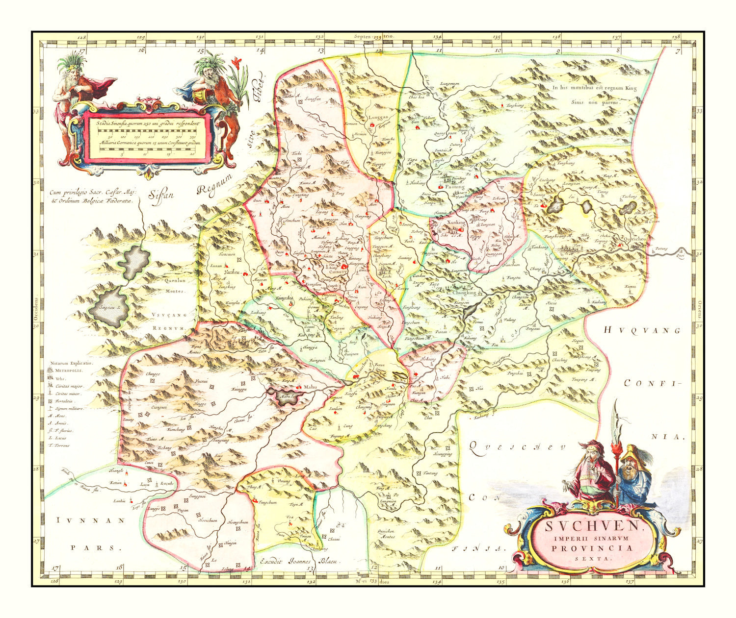 Vintage Map of Suchen, China 1665