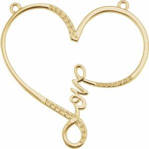 10K Yellow Gold Accented Infinity-Inspired Love Heart Necklace Center