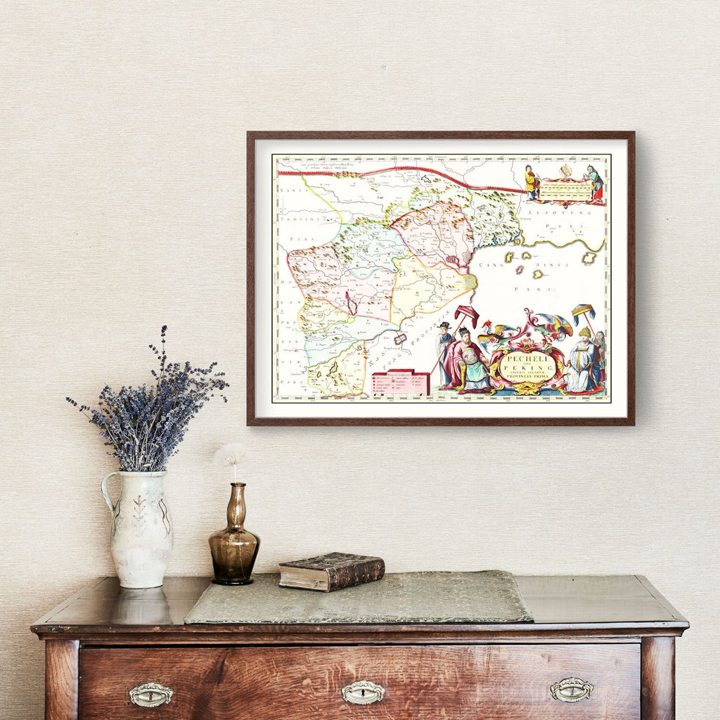 Vintage Map of Peking, China 1665