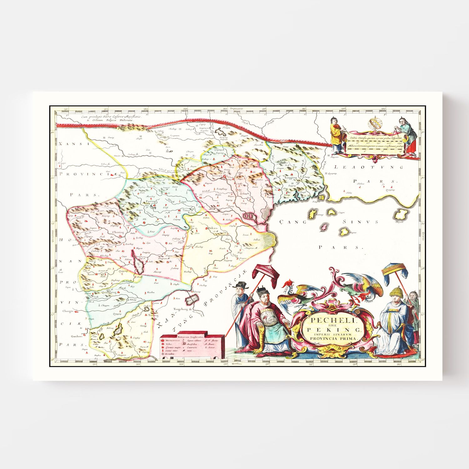 Vintage Map of Peking, China 1665
