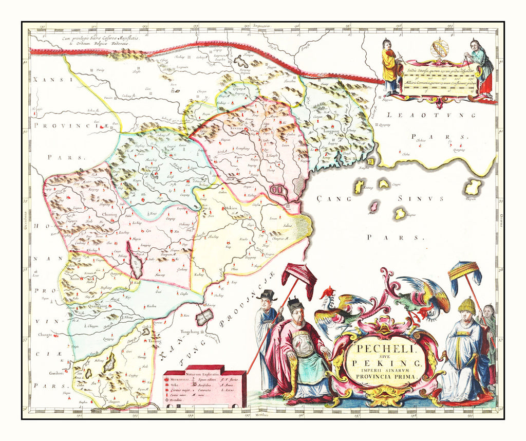Vintage Map of Peking, China 1665