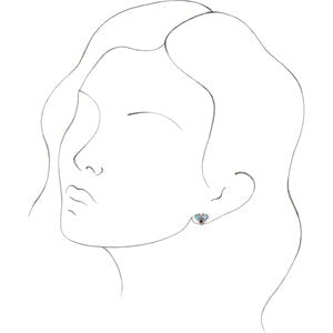 14K Yellow Gold Natural Blue Multi-Gemstone Cluster Earrings – image 3