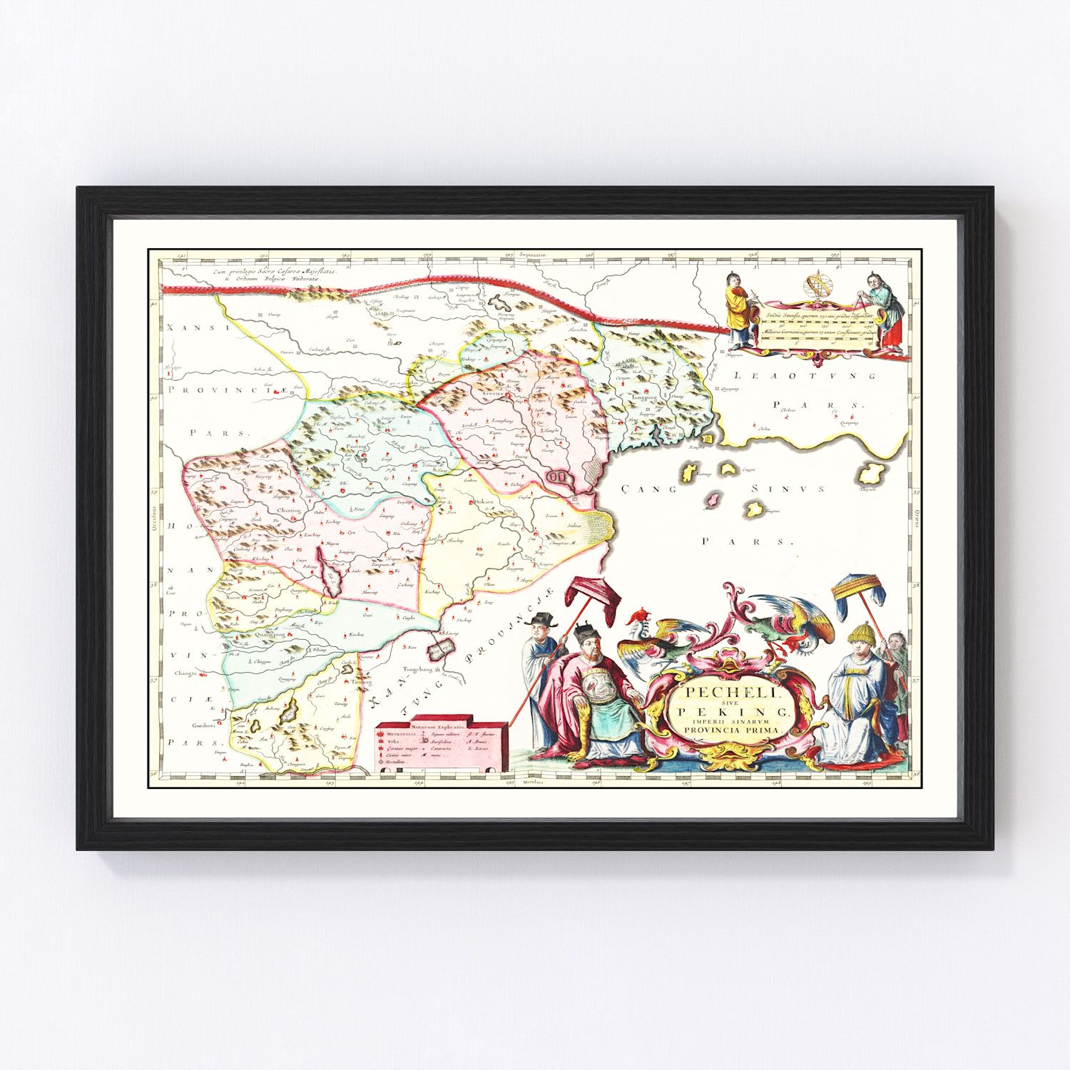 Vintage Map of Peking, China 1665
