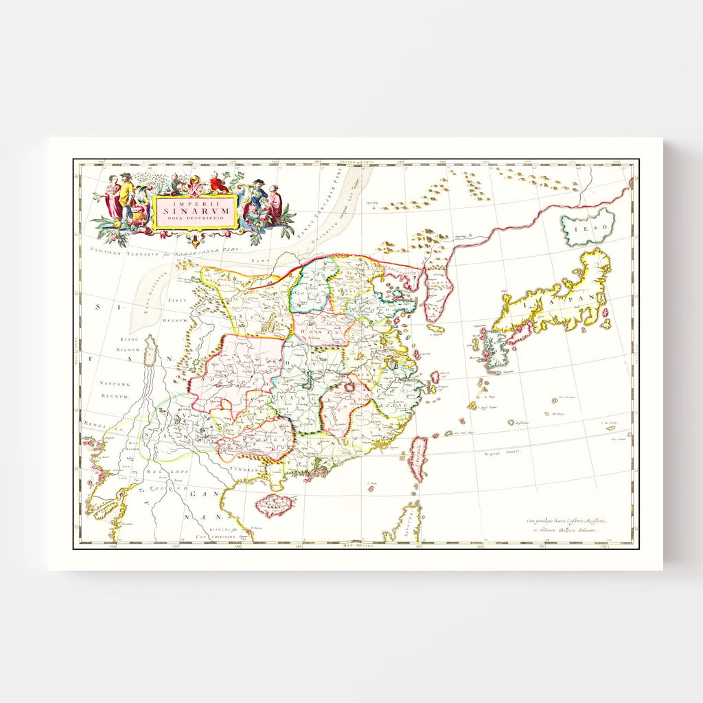 Vintage Map of China 1665