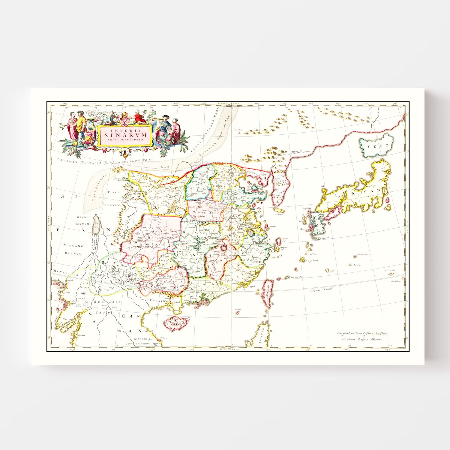 Vintage Map of China 1665