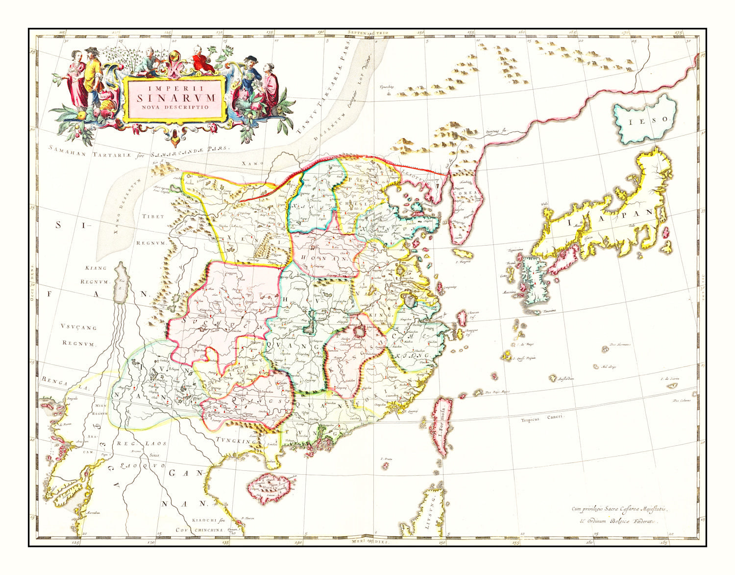 Vintage Map of China 1665
