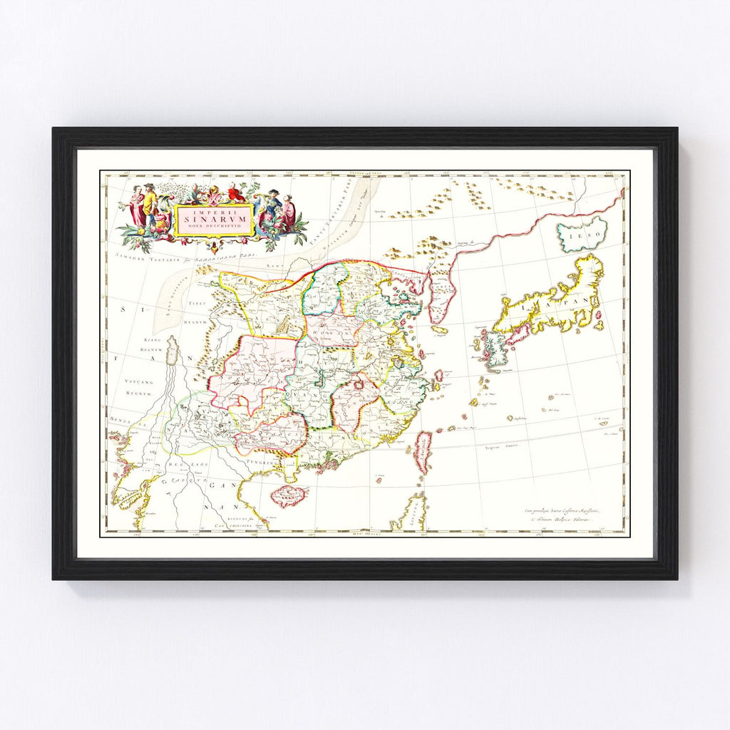 Vintage Map of China 1665