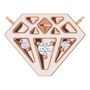 14K Rose Gold .07 CTW Natural Diamond Necklace Center