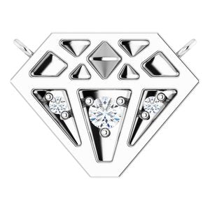 14K White Gold .07 CTW Natural Diamond Necklace Center