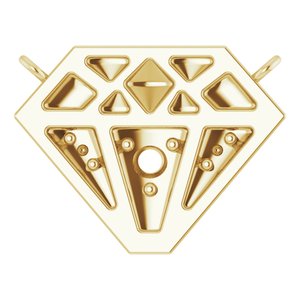 18K Yellow Gold Tiny Diamond Necklace Center