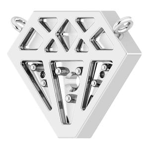 14K White Gold Tiny Diamond Necklace Center