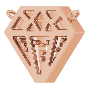 14K Rose Gold Tiny Diamond Necklace Center
