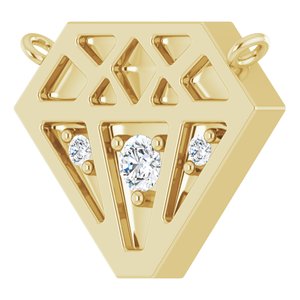 14K Yellow Gold .07 CTW Natural Diamond Necklace Center