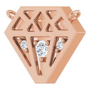 14K Rose Gold .07 CTW Natural Diamond Necklace Center