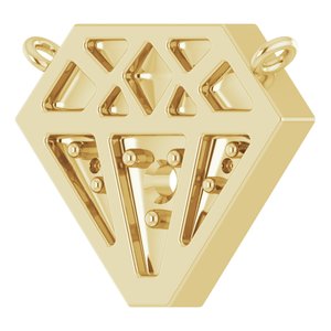 10K Yellow Gold Tiny Diamond Necklace Center
