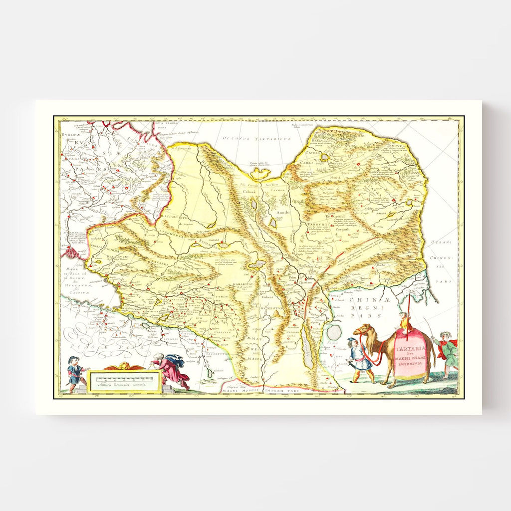 Vintage Map of Tartary & China 1665