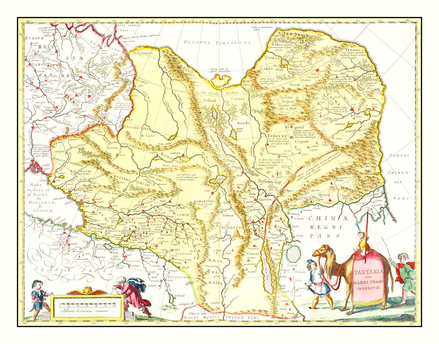 Vintage Map of Tartary & China 1665
