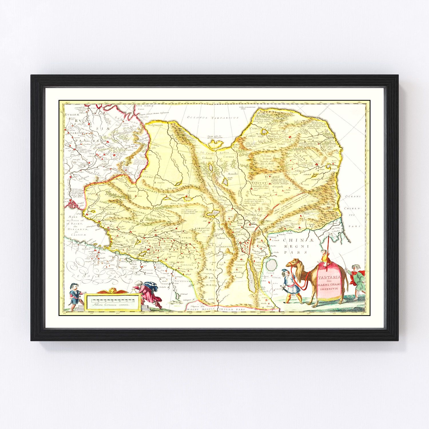 Vintage Map of Tartary & China 1665