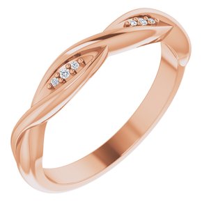 14K Rose Gold .02 CTW Natural Diamond Stackable Twisted Ring